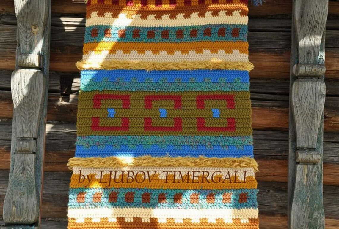 Wool Wall Hanging Crocheted Rug Wool Area Accent Decorative Etsy