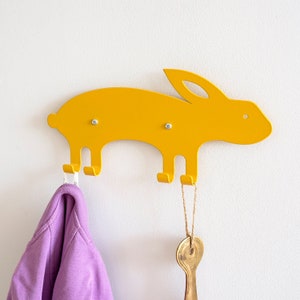 Bunny Wall Hook: Kids Room Decor, Metal Animal Coat Hook