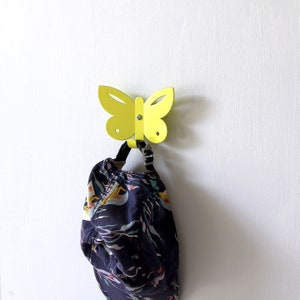 Kids wall hook butterfly. Gift for kids. Animal hanger kids. Organize kids clothes and stuff.