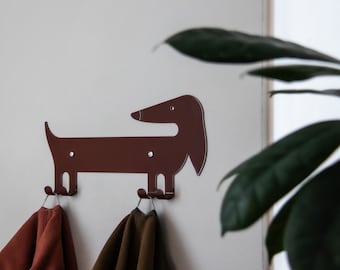 Kids Montessori Hook, Organizing Kids Clothings, Animal Wall Hanger, Playful Coat Hook, Kids Wall Hook Dachshund, Gift For Kids