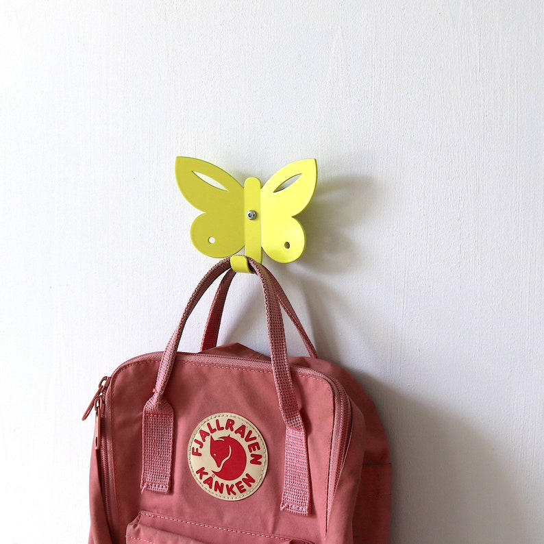 Kids wall hook butterfly. Gift for kids. Animal hanger kids. Organize kids clothes and stuff.