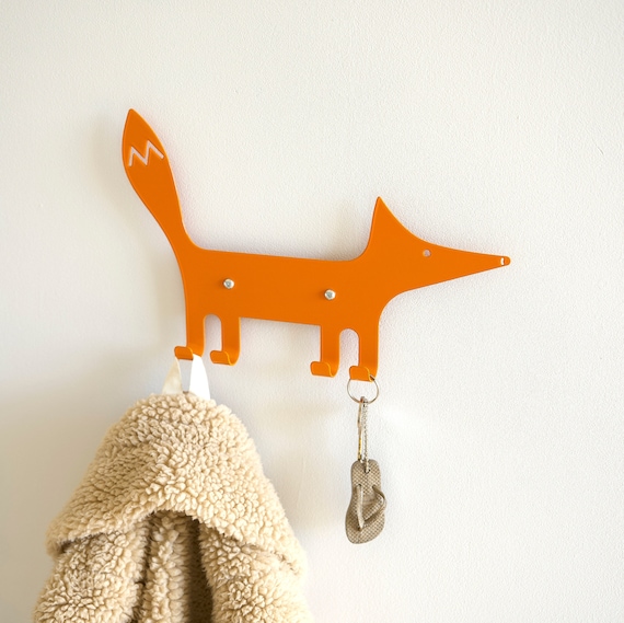 Kids Wall Hook Fox Orange, Kids Coat Hanger, Animal Wall Hook, Playful Coat  Rack for Entryway, Gift for Kids 