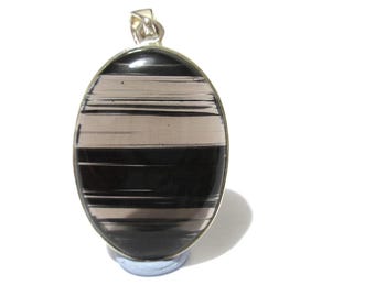 Midnight (Lace) Obsidian Sterling Silver Pendant