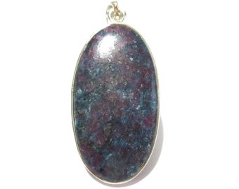 Ruby and Kyanite Sterling Silver Pendant
