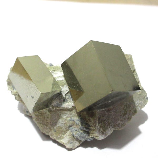 Cubic Pyrite Crystals in Matrix Specimen - Spain