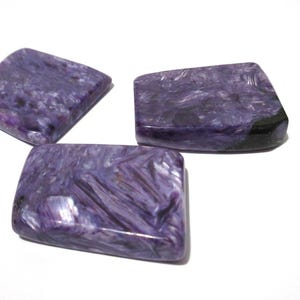 3 Charoite Polished Pieces &#39;AAA&#39; Grade - SUPER COLOUR