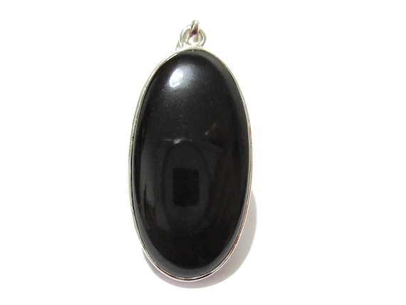Whitby Jet Pendant Sterling Silver