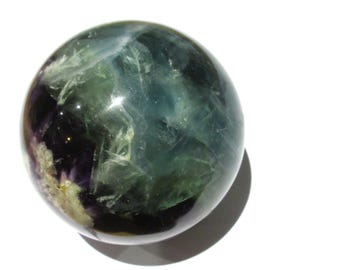 Green/Purple/Blue Fluorite Sphere 6.5 cms diameter