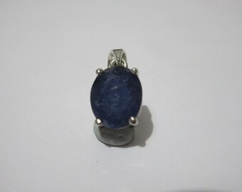 STUNNING Faceted Sapphire Pendant - Sterling Silver