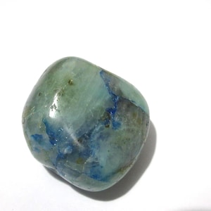 Azurite in Green Moonstone Tumblestone