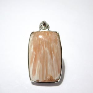 Pu&ograve; includere: Un ciondolo rettangolare con una cornice color argento. Il ciondolo presenta una pietra color pesca con motivi bianchi e piumati. L'anello &egrave; anch'esso color argento. Il ciondolo &egrave; probabilmente per una collana.