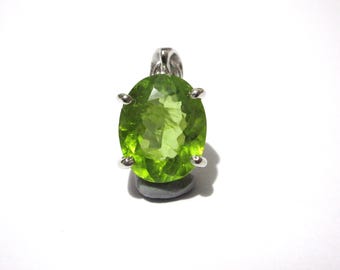 Faceted Peridot Sterling Silver Pendant