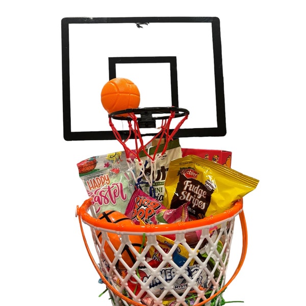 Basketball coach gift basket with candy & cookies