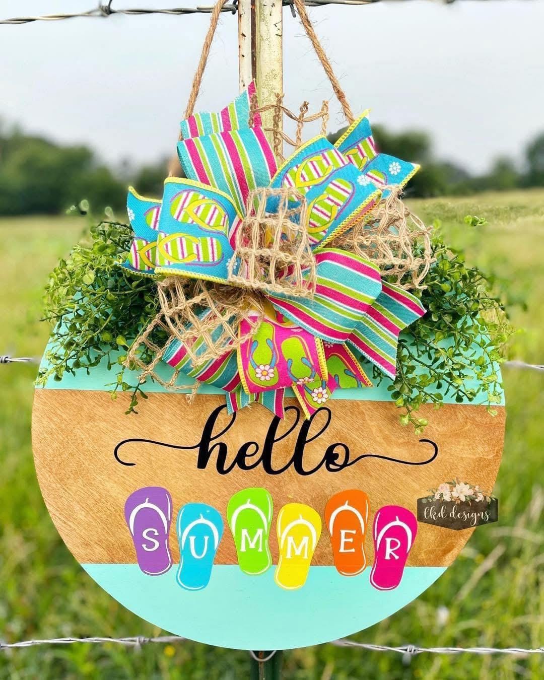 Hello Summer Flip Flop Door Hanger - Etsy