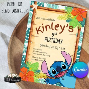 Lilo and Stitch Digital Birthday Invitation
