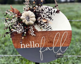 Hello Fall Block Door Hanger