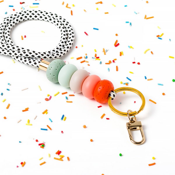Beaded Teacher Lanyard ID Holder