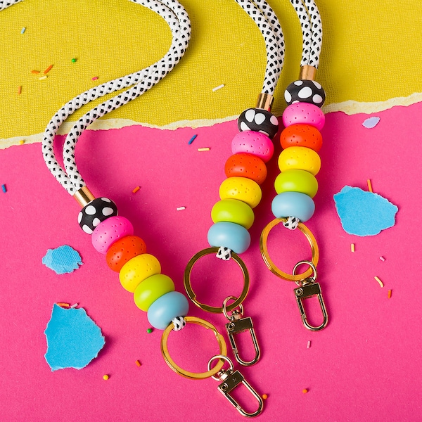 Lanyard Primary Colors: Teacher Rainbow ID Keys Holder Neck Accessory