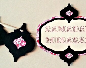 Ramadan Mubarak Banner garland - Ramadan Karim - Eid Mubarak -Muslim celebrations - Ramadan decorations