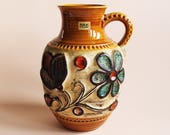 Vintage Vase. West German Pottery. Bay Ceramic. WGP. Vase ancien. Amphora. Brown Vase. Coffee Vase. Floral Vase. 95-25. Mid Century Modern