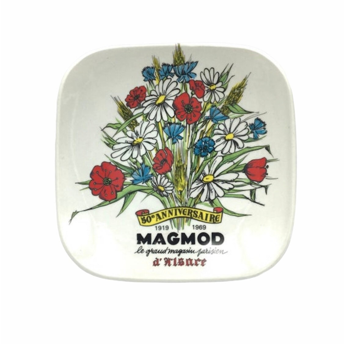 Plat de Babiole en Porcelaine. Badonviller Luneville. Magmod. Bol à Vintage. Porte-Bague Floral. Por