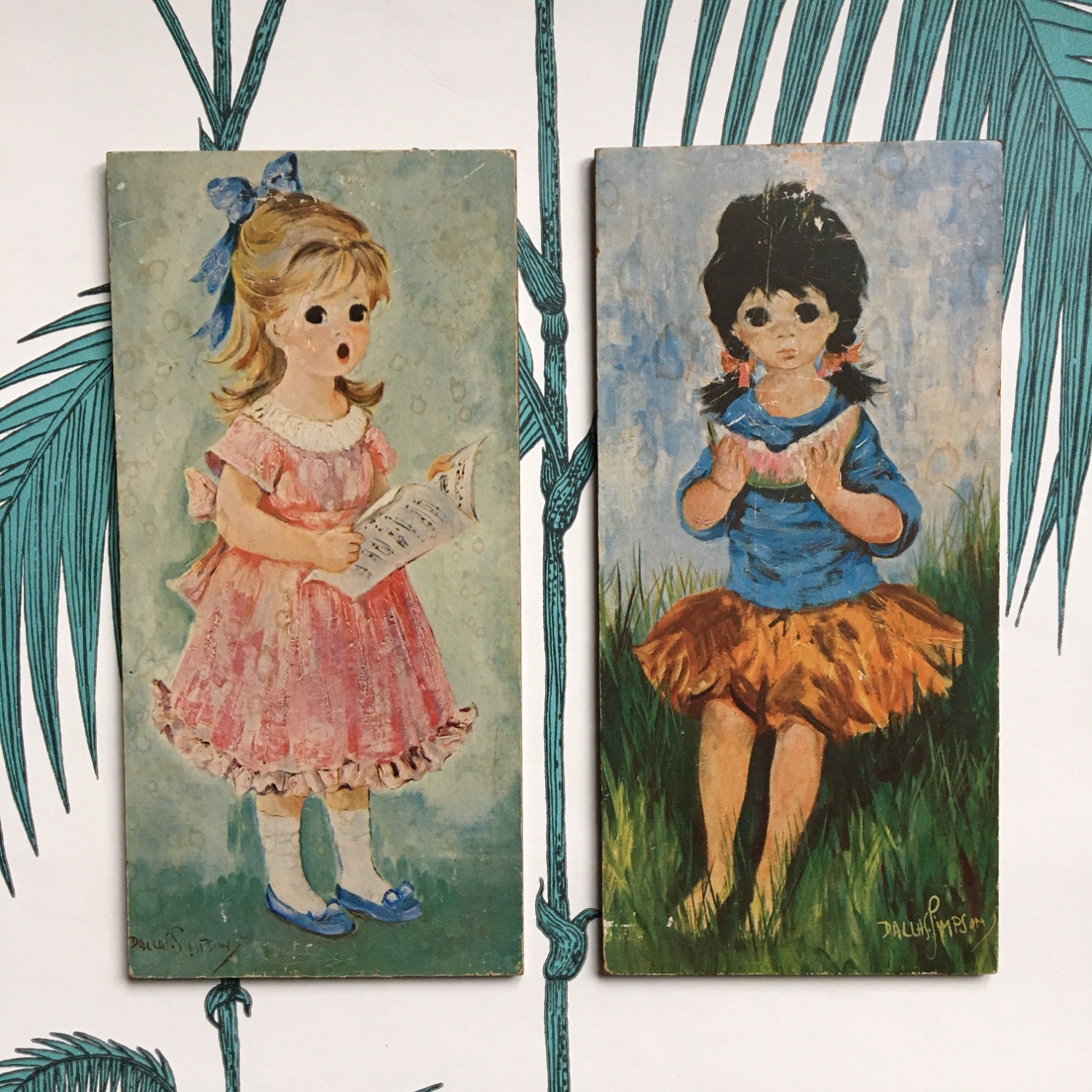 Impression d'image. Dallas Simpson. Accrochage Mural Vintage. Style Poulbot. Plaque Murale Français