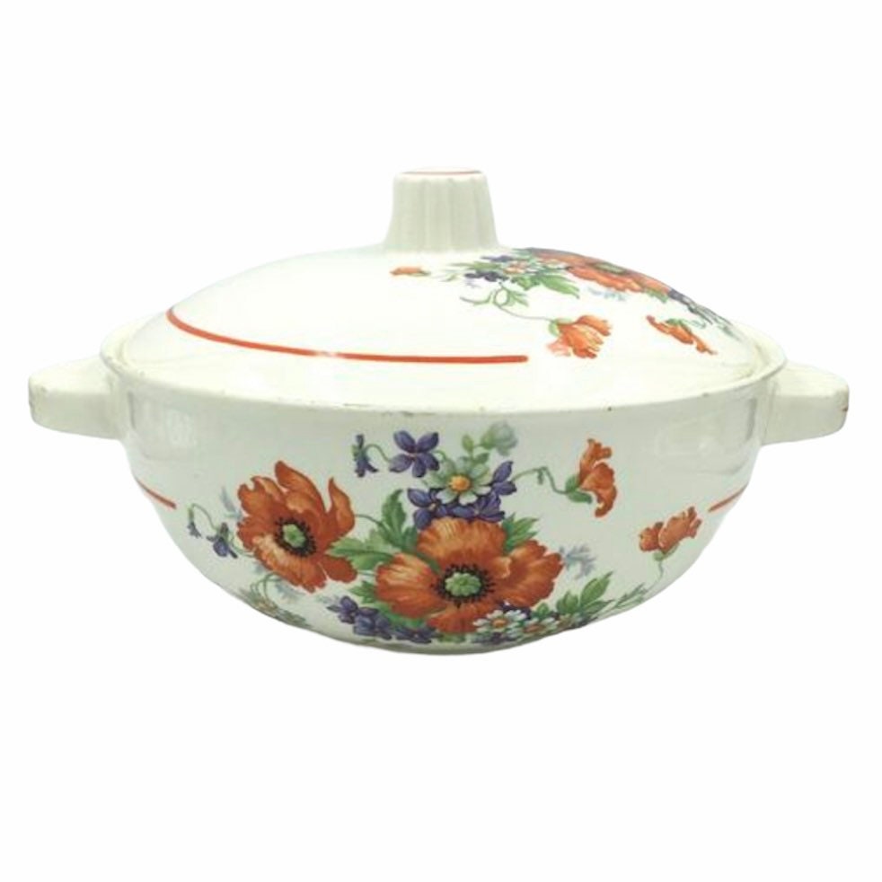 Vintage Français Soupe Tureen. Bol à Soupe Rétro. Transferware Floral. Petit Plat de Service. Légumi