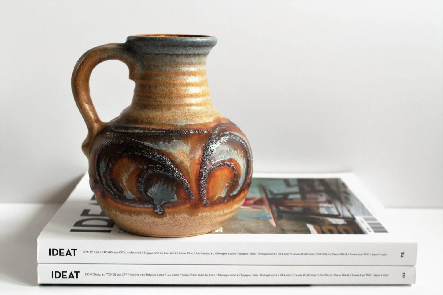 Vase Vintage. Poterie Ouest-Allemande. Vase de La Baie. Wgp. Amphore. Grosse Lave. Céramique Alleman