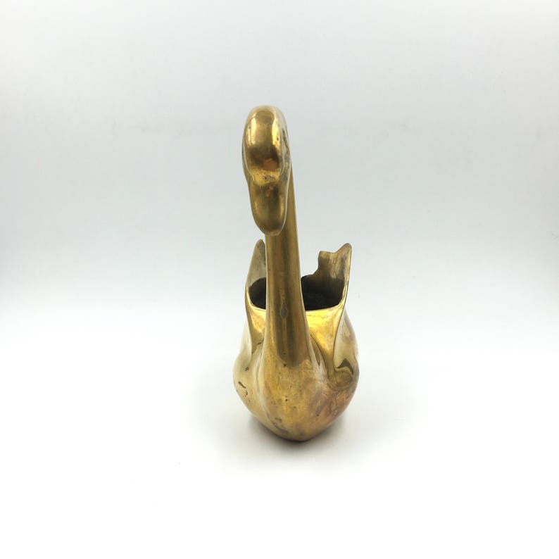 Brass Swan Planter Brass Swan Figurine French Vintage Brass Pot Indoor Planter Cygne Swan Planter Brass Decor Brass Pot Jardini\u00e8re
