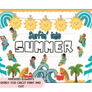 SUMMER Bulletin Board. Surfing Summer printable bulletin board. May Classroom Decor. June Classroom Decor. End of the Year Bulletin Board