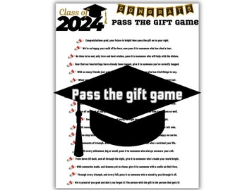 Graduation Games 2024, Graduation Party, Pass the Gift Game, Pass the Present Game, Grad Group Game, Left right story, Instant Download