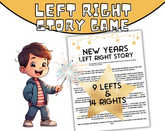 New Years left right game story. New Years Eve Party Pass The present Game, pass the parcel, Printable New Years Activity Class