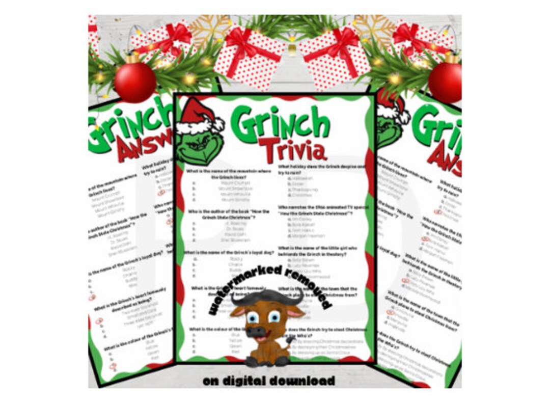 Grinch Trivia Game. Printable Grinch Game. Grinchmas Work - Etsy Australia