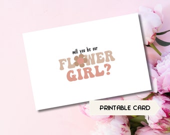 Popular Flower Girl Proposal - Retro Groovy Design, Digital Download