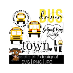 School Bus Driver Svg Bundle, Png, JPG, Clipart, Instant Digital Download, Cricut Silhouette Cut Files, DIY Craft, Appreciation Thank You