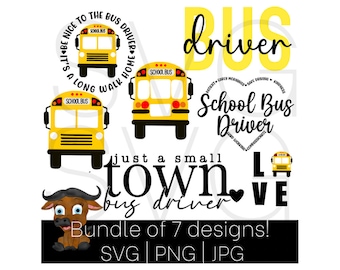 School Bus Driver Svg Bundle, Png, JPG, Clipart, Instant Digital Download, Cricut Silhouette Cut Files, DIY Craft, Appreciation Thank You