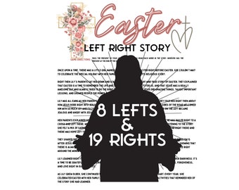 Easter Games Printable, Easter Story Left Right Game, Church Easter, Holy Week Activity Religious Bible Easter Family Party Game He Is Risen