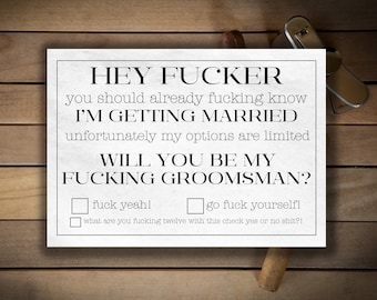 Funny groomsman Proposal Card Template, Canva Template, best man Proposal, INSTANT DOWNLOAD