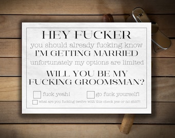 Funny groomsman Proposal Card Template, Canva Template, best man Proposal, INSTANT DOWNLOAD