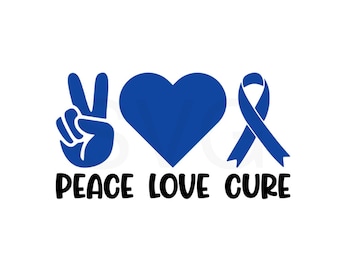 Cancer SVG Peace love cure SVG instant download