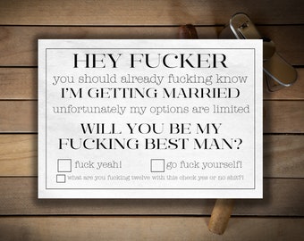 Funny best man Proposal Card Template, Canva Template, groomsman Proposal, INSTANT DOWNLOAD