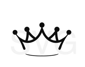 May include: A black crown with five points and a rounded base.