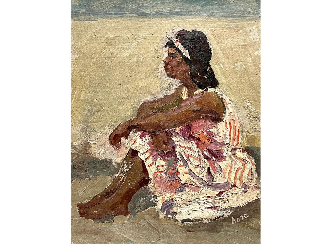 Vintage Original Oil Painting Portrait of a Girl by Ukrainian Artist A ...