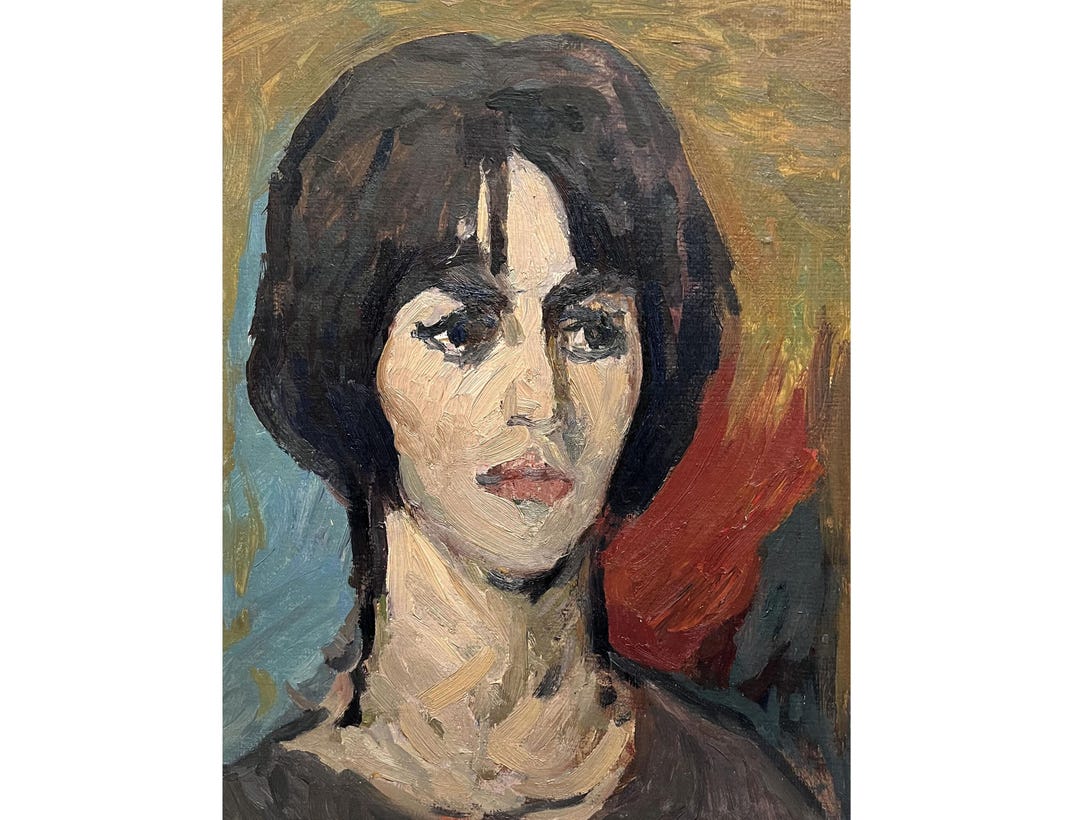 Vintage Original Oil Painting Portrait of a Girl by Ukrainian Artist V ...