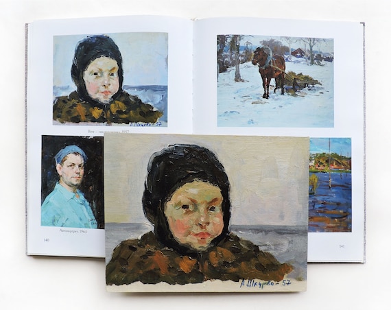 Oil GIRL PORTRAIT Antique Oil Painting Original by Soviet Ukrainian ...