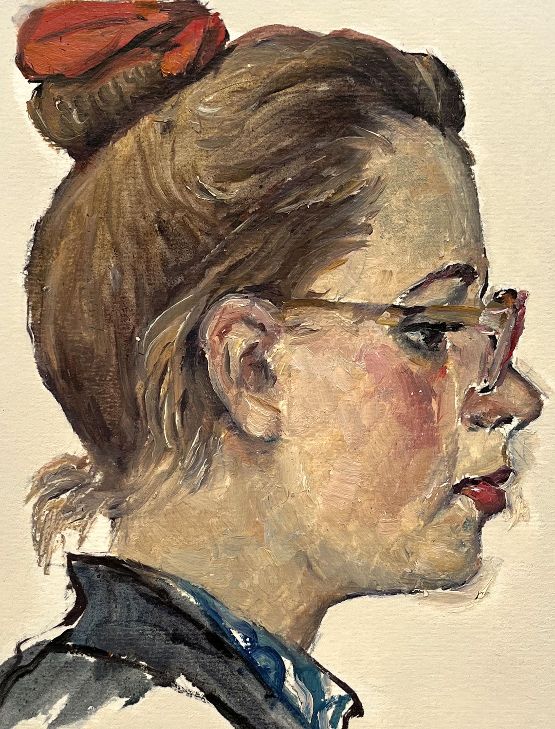 Vintage Original Oil Painting Portrait of a Girl by Ukraine Artist O ...