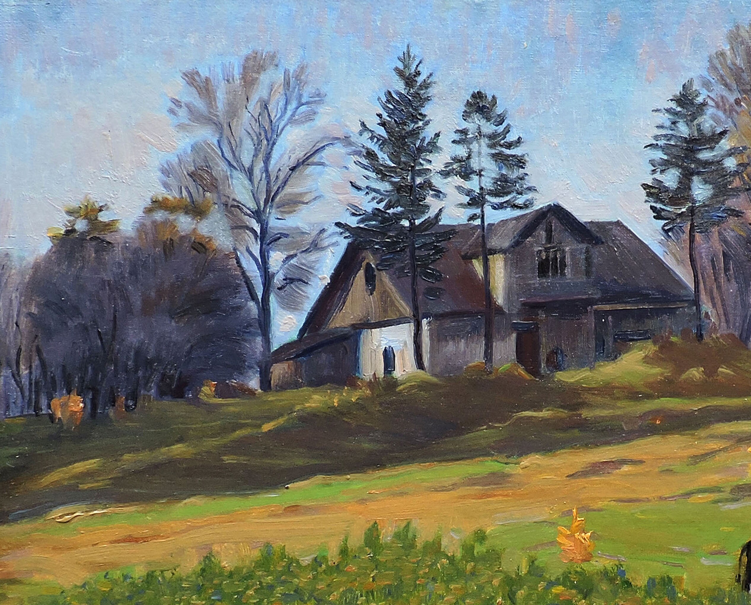 RURAL LANDSCAPE Vintage oil original painting by Ukraine Etsy