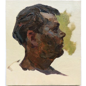 Pintura al óleo original antigua Retrato de un hombre del artista ucraniano A. Shkurko, década de 1960, Arte mural de retratos, Pintura de retratos, Retrato masculino