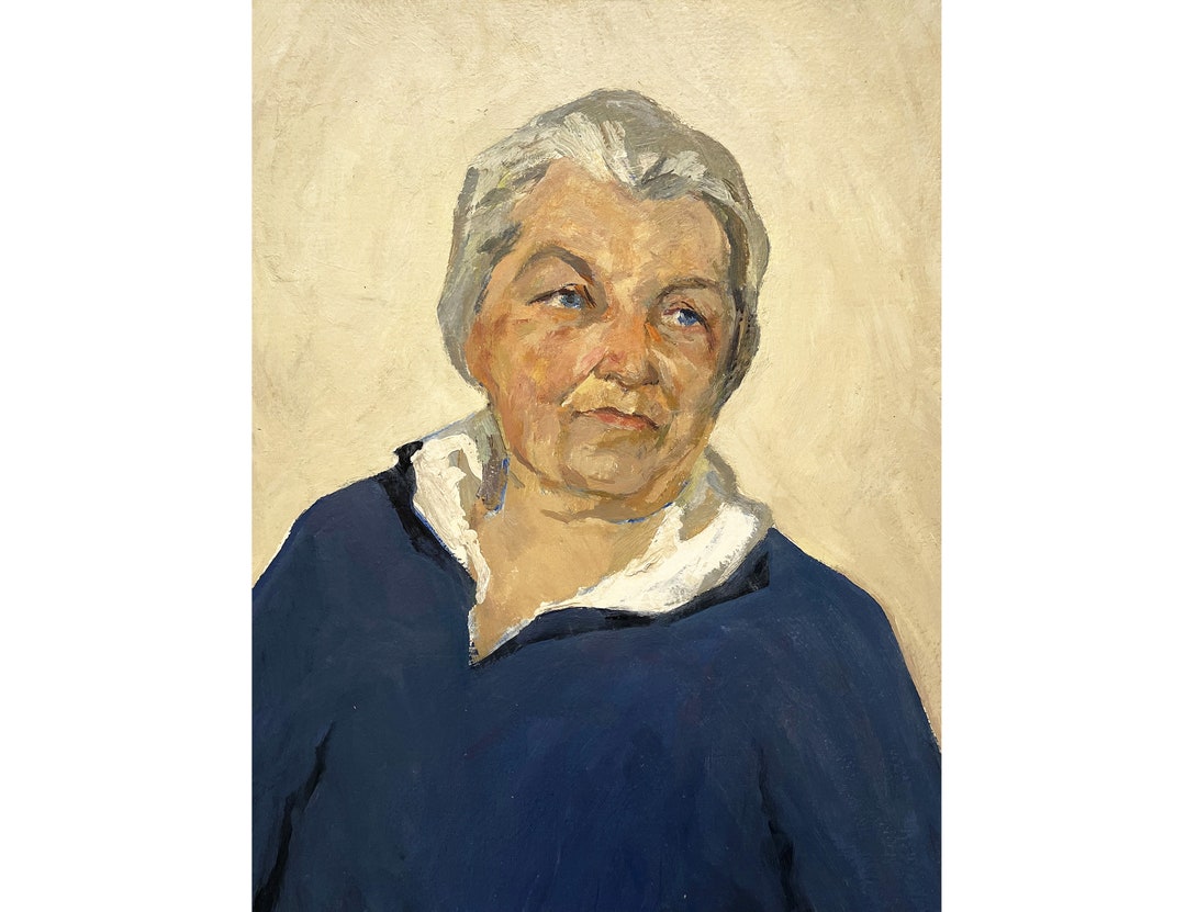 Vintage Original Oil Painting Portrait of a Woman by Ukraine Artist M ...