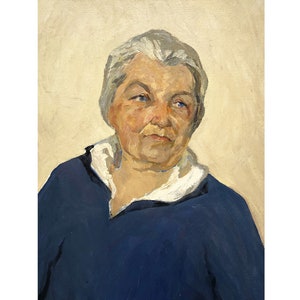 Vintage original oil painting Portrait of a woman by Ukraine artist M.Borymchuk 1960s, Portrait painting, Portrait wall art, Female portrait